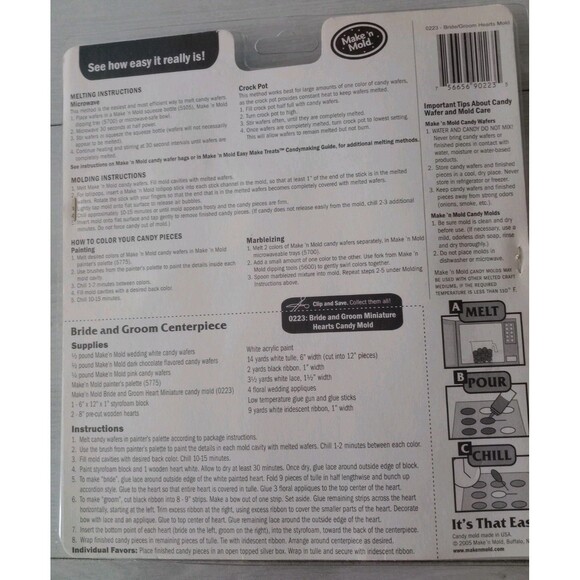 Wedding Hearts Bride Groom Chocolate Candy Mold 0223 - Picture 3 of 3